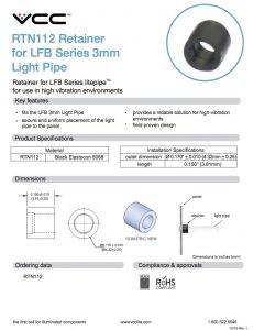 RTN112 Retainer for LFB Series 3mm Light Pipe