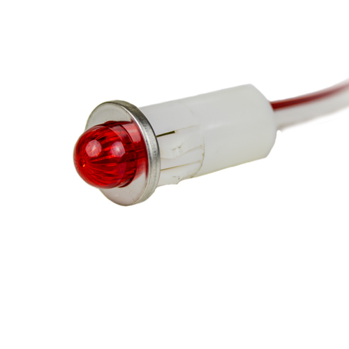 LED Panel Mount Indicator Red .500 Small Dome 12V Wire Leads - VCC