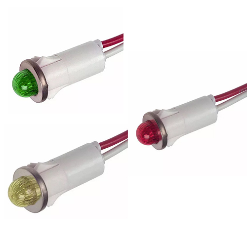 13.8 Volt AC 23mm Round 12V DC 38mA Filament Indicator Lamp Red or Green 