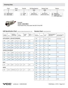 cclb series 8mm Long Body LED metal indicator IP67 data sheet VCC