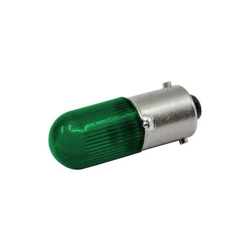 LED Lamp T-3 1/4 Bayonet Green 120AC/DC