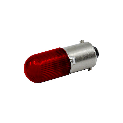 LED Lamp T-3 1/4 Bayonet Red 120AC/DC