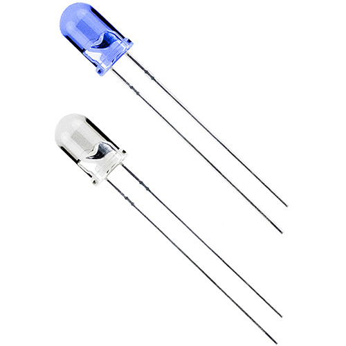 LED Through Hole 5mm (T-1 3/4) Blue Built-in resistor 470 nm 2000 mcd 12V