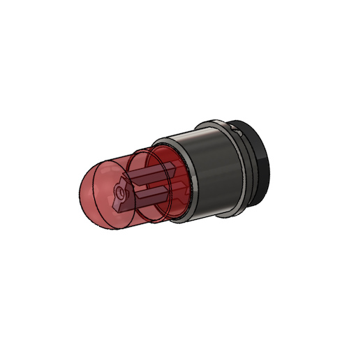 LED Lamp T-1 3/4 Flange Red 2V