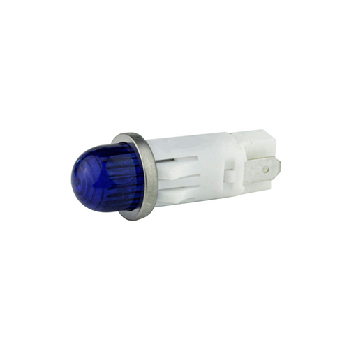 LED Panel Mount Indicator Blue .500" Hi-Dome 12V Tab Terminals